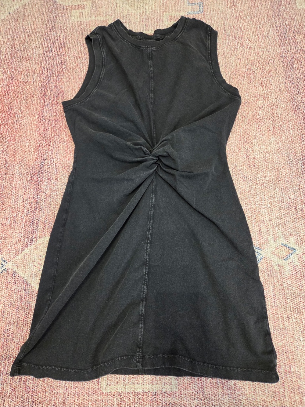 L Space black vintage wash twist tank mini dress S/m